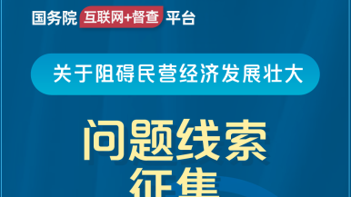 操屄录像国务院“互联网+督查”平台公开征集阻碍民营经济发展壮大问题线索